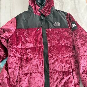 The North Face Burgundy and Black Fleece Jacket